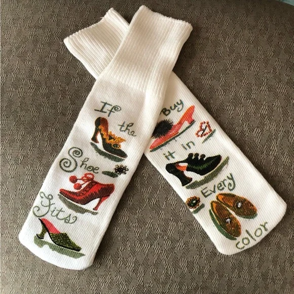 Shoe Lover’s Socks! Socks say: “if the shoe fits,” “buy it in every color” NWT - Picture 3 of 5